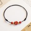 Pulsera de Bendición de Cinabrio con Trébol de Cuatro Hojas Four Leaf Clover Cinnabar Blessing Bracelet