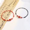 Pulsera de Bendición de Cinabrio con Trébol de Cuatro Hojas Four Leaf Clover Cinnabar Blessing Bracelet
