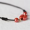 Pulsera de Bendición de Cinabrio con Trébol de Cuatro Hojas Four Leaf Clover Cinnabar Blessing Bracelet