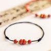 Pulsera de Bendición de Cinabrio con Trébol de Cuatro Hojas Four Leaf Clover Cinnabar Blessing Bracelet