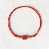 Pulsera de Bendición de Cinabrio con Trébol de Cuatro Hojas Four Leaf Clover Cinnabar Blessing Bracelet