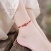 Pulsera de Bendición de Cinabrio con Trébol de Cuatro Hojas Four Leaf Clover Cinnabar Blessing Bracelet
