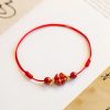 Pulsera de Bendición de Cinabrio con Trébol de Cuatro Hojas Four Leaf Clover Cinnabar Blessing Bracelet