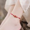 Pulsera de Bendición de Cinabrio con Trébol de Cuatro Hojas Four Leaf Clover Cinnabar Blessing Bracelet