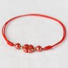 Pulsera de Bendición de Cinabrio con Trébol de Cuatro Hojas Four Leaf Clover Cinnabar Blessing Bracelet