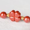Pulsera de Bendición de Cinabrio con Trébol de Cuatro Hojas Four Leaf Clover Cinnabar Blessing Bracelet