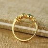 Anillo de Prosperidad de Jade de Hetian en Plata 925 con Flor de Oro Hetian Jade Prosperity Ring in 925 Silver with Gold Flower