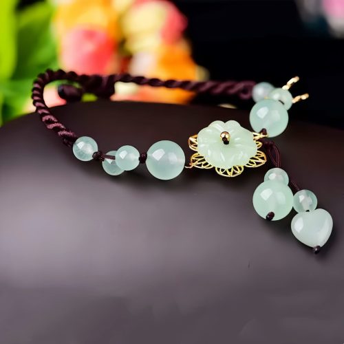Tobillera de la Suerte con Mariposa de Jade Tobillera de la Suerte con Mariposa de Jade