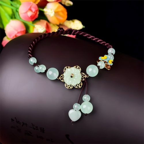 Tobillera de la Suerte con Mariposa de Jade Tobillera de la Suerte con Mariposa de Jade