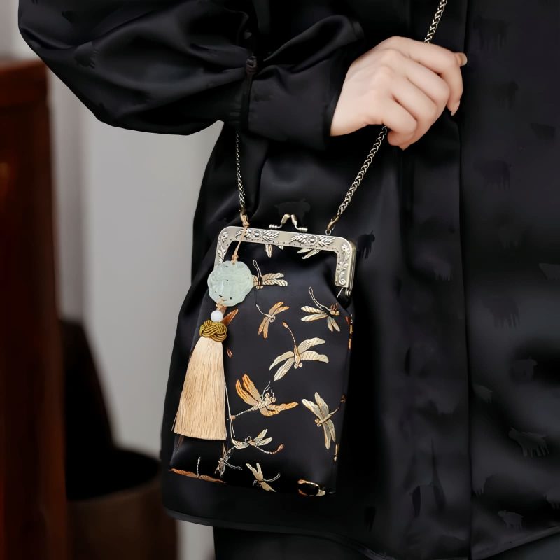 Metallkette-Libellen-Umhängetasche Metal Chain Dragonfly Crossbody Bag