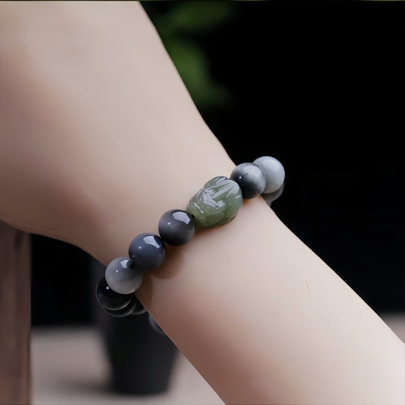Natural Eagle's Eye Stone Pixiu Confidence Bracelet Natural Eagle's Eye Stone Pixiu Confidence Bracelet