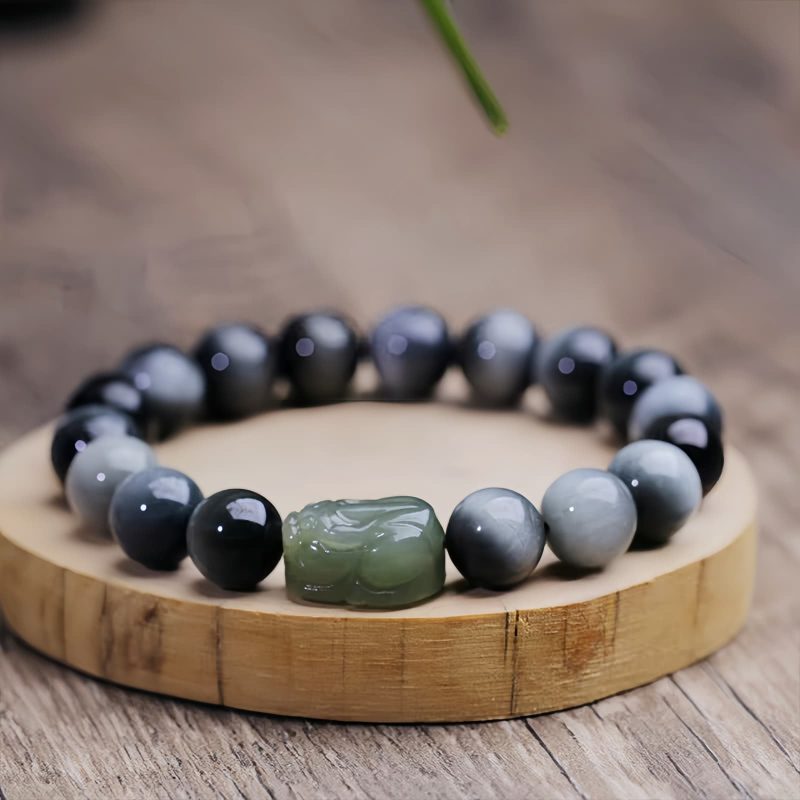Natural Eagle's Eye Stone Pixiu Confidence Bracelet Natural Eagle's Eye Stone Pixiu Confidence Bracelet