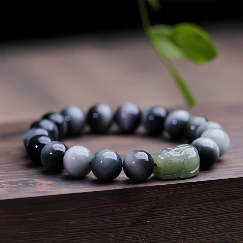 Natural Eagle's Eye Stone Pixiu Confidence Bracelet Natural Eagle's Eye Stone Pixiu Confidence Bracelet