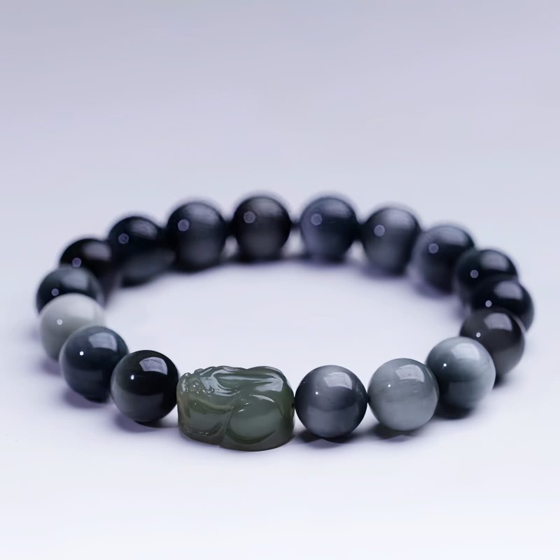 Natural Eagle's Eye Stone Pixiu Confidence Bracelet Natural Eagle's Eye Stone Pixiu Confidence Bracelet