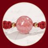 Pulseira de Quartzo Morango Natural para Amor Natural Strawberry Quartz Love Bracelet