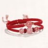 Pulseira de Quartzo Morango Natural para Amor Natural Strawberry Quartz Love Bracelet