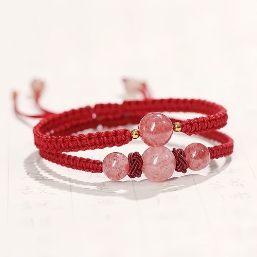 Pulsera del Amor de Cuarzo Rosa Natural Pulsera del Amor de Cuarzo Rosa Natural
