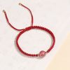 Pulseira de Quartzo Morango Natural para Amor Natural Strawberry Quartz Love Bracelet
