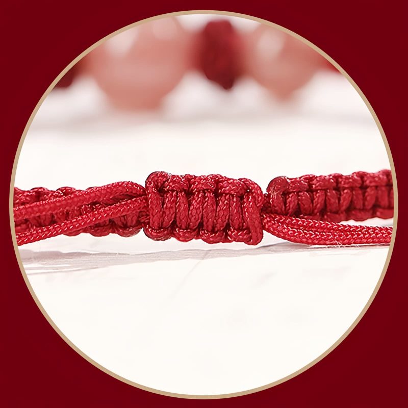 Pulseira de Quartzo Morango Natural para Amor Natural Strawberry Quartz Love Bracelet
