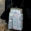 Bolso Cruzado de Cadena Metálica con Olas del Océano Ocean Waves Metal Chain Crossbody Bag