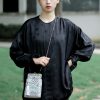 Bolso Cruzado de Cadena Metálica con Olas del Océano Ocean Waves Metal Chain Crossbody Bag