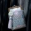 Bolso Cruzado de Cadena Metálica con Olas del Océano Ocean Waves Metal Chain Crossbody Bag