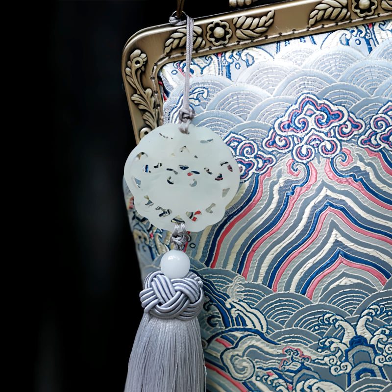 Bolso Cruzado de Cadena Metálica con Olas del Océano Ocean Waves Metal Chain Crossbody Bag