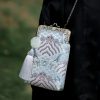 Bolso Cruzado de Cadena Metálica con Olas del Océano Ocean Waves Metal Chain Crossbody Bag