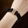 Pulseira Tibetana de Obsidiana Negra Om Mani Padme Hum Tibetan Black Obsidian Om Mani Padme Hum Bracelet