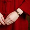 Pulseira Tibetana de Obsidiana Negra Om Mani Padme Hum Tibetan Black Obsidian Om Mani Padme Hum Bracelet
