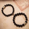 Pulseira Tibetana de Obsidiana Negra Om Mani Padme Hum Tibetan Black Obsidian Om Mani Padme Hum Bracelet