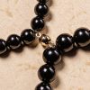Pulseira Tibetana de Obsidiana Negra Om Mani Padme Hum Tibetan Black Obsidian Om Mani Padme Hum Bracelet