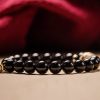 Pulseira Tibetana de Obsidiana Negra Om Mani Padme Hum Tibetan Black Obsidian Om Mani Padme Hum Bracelet