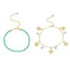 Juego de Joyería de Protección con Flor de Turquesa Tibetana Tibetan Turquoise Protection Flower Jewelry Set