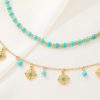 Juego de Joyería de Protección con Flor de Turquesa Tibetana Tibetan Turquoise Protection Flower Jewelry Set