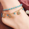 Juego de Joyería de Protección con Flor de Turquesa Tibetana Tibetan Turquoise Protection Flower Jewelry Set