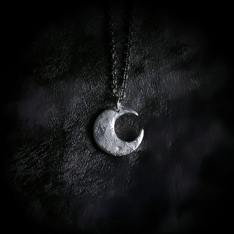 Collar con Colgante de Luna en Plata 999 999 Silver Moon Balance Necklace Pendant