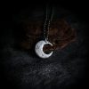 Collar con Colgante de Luna en Plata 999 999 Silver Moon Balance Necklace Pendant