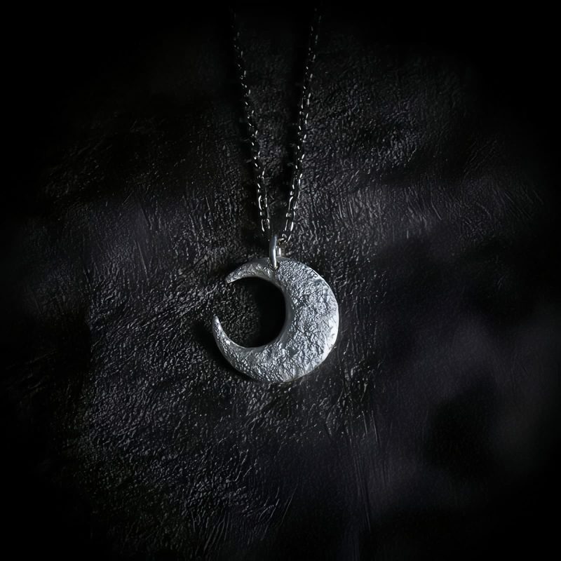 Collar con Colgante de Luna en Plata 999 999 Silver Moon Balance Necklace Pendant