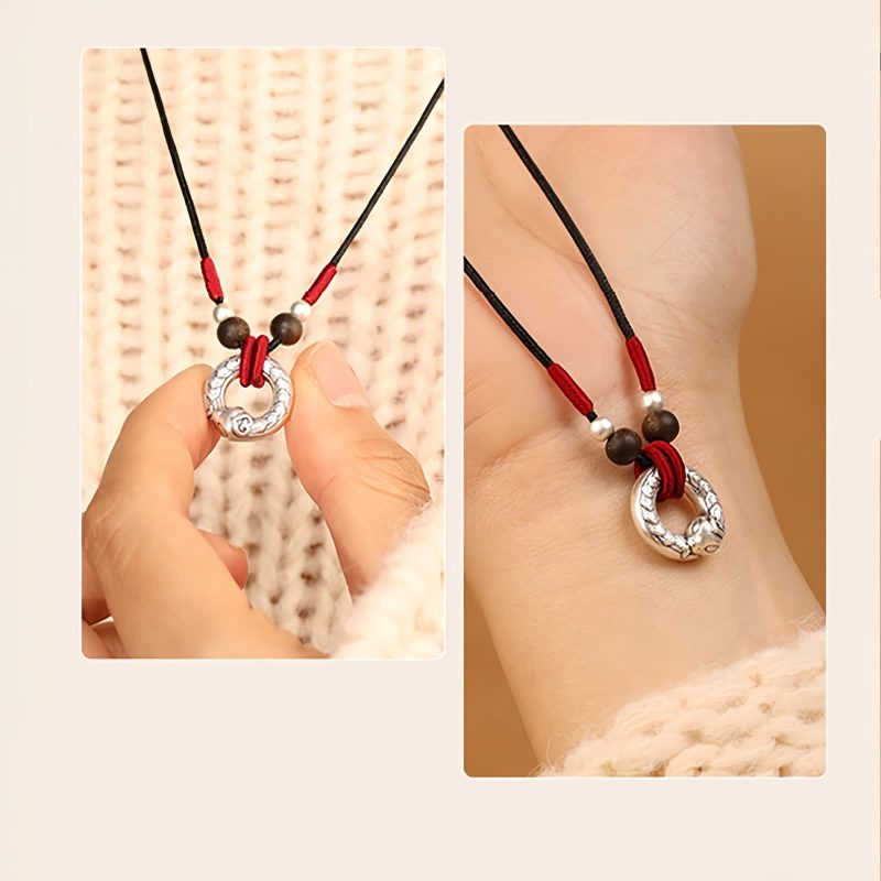 Collar con colgante de serpiente de plata 999 999 Silver Snake Protection Pendant Necklace
