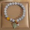 Pulseira Curativa de Jade e Água-Marinha com Folha Aquamarine Jade Leaf Healing Bracelet