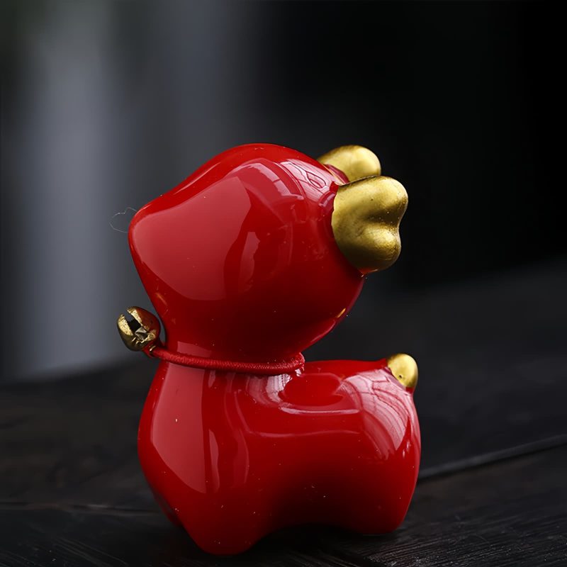 Figurita de Ciervo Miniatura de Cerámica para Decoración Ceramic Mini Deer Figurine Decoration