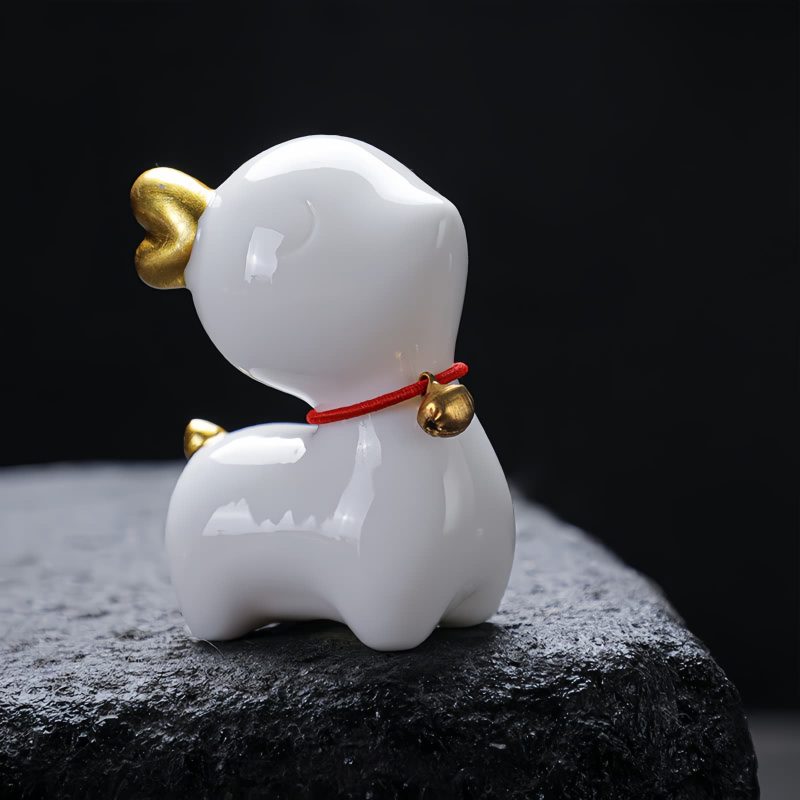 Figurita de Ciervo Miniatura de Cerámica para Decoración Ceramic Mini Deer Figurine Decoration