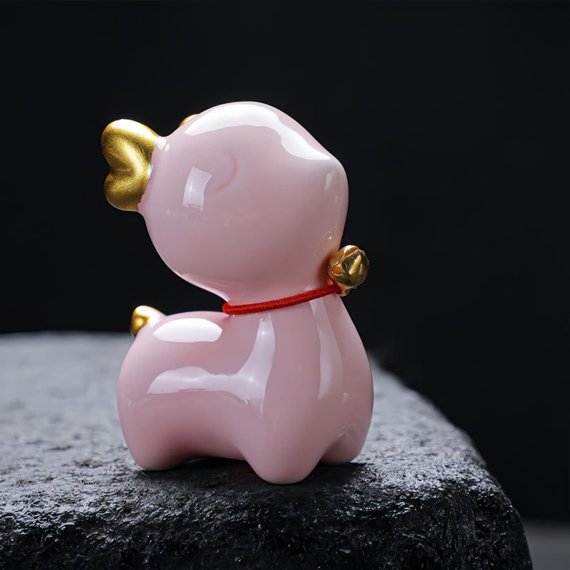 Figurita de Ciervo Miniatura de Cerámica para Decoración Ceramic Mini Deer Figurine Decoration