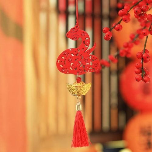 Decoración del Caracter Fu en Lingote de Serpiente para el Año Nuevo Chino Decoración del Caracter Fu en Lingote de Serpiente para el Año Nuevo Chino