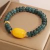 Pulsera de Suerte de Jade Verde y Topacio Green Jade Topaz Luck Bracelet