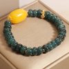 Pulsera de Suerte de Jade Verde y Topacio Green Jade Topaz Luck Bracelet
