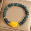 Pulsera de Suerte de Jade Verde y Topacio Green Jade Topaz Luck Bracelet