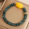 Pulsera de Suerte de Jade Verde y Topacio Green Jade Topaz Luck Bracelet