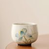 Taza de Té de Loto de Cerámica Pintada a Mano Hand Painted Ceramic Lotus Tea Cup